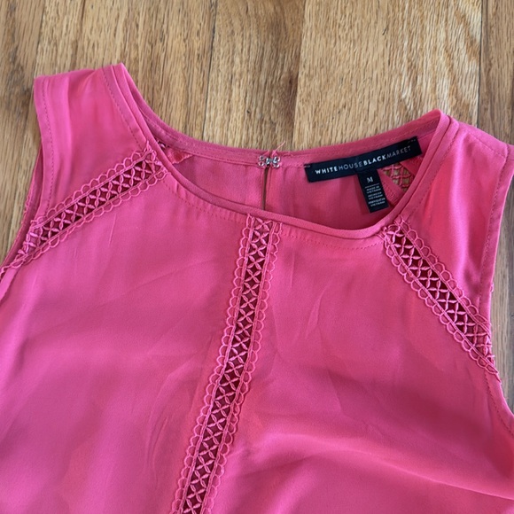 WHITE HOUSE BLACK MARKET Elegant Rose Sleeveless Top, Size Medium - Picture 2 of 7